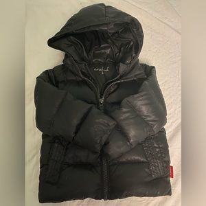 EUC one kid road coat, down filled, black size 3T
